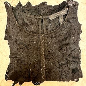 BCBGMaxAzria Black Lace Blouse